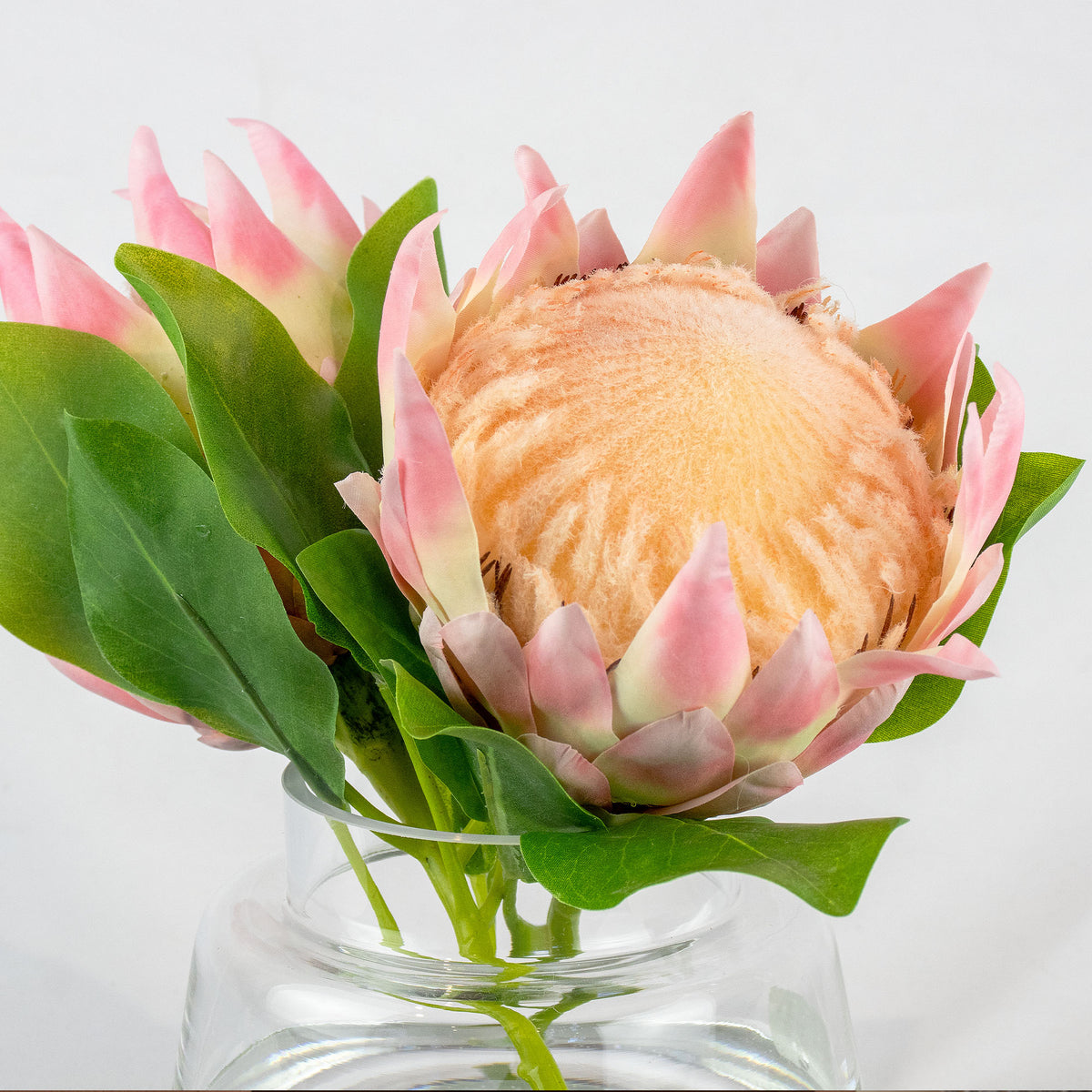 28cm Faux Pink Protea Arrangement